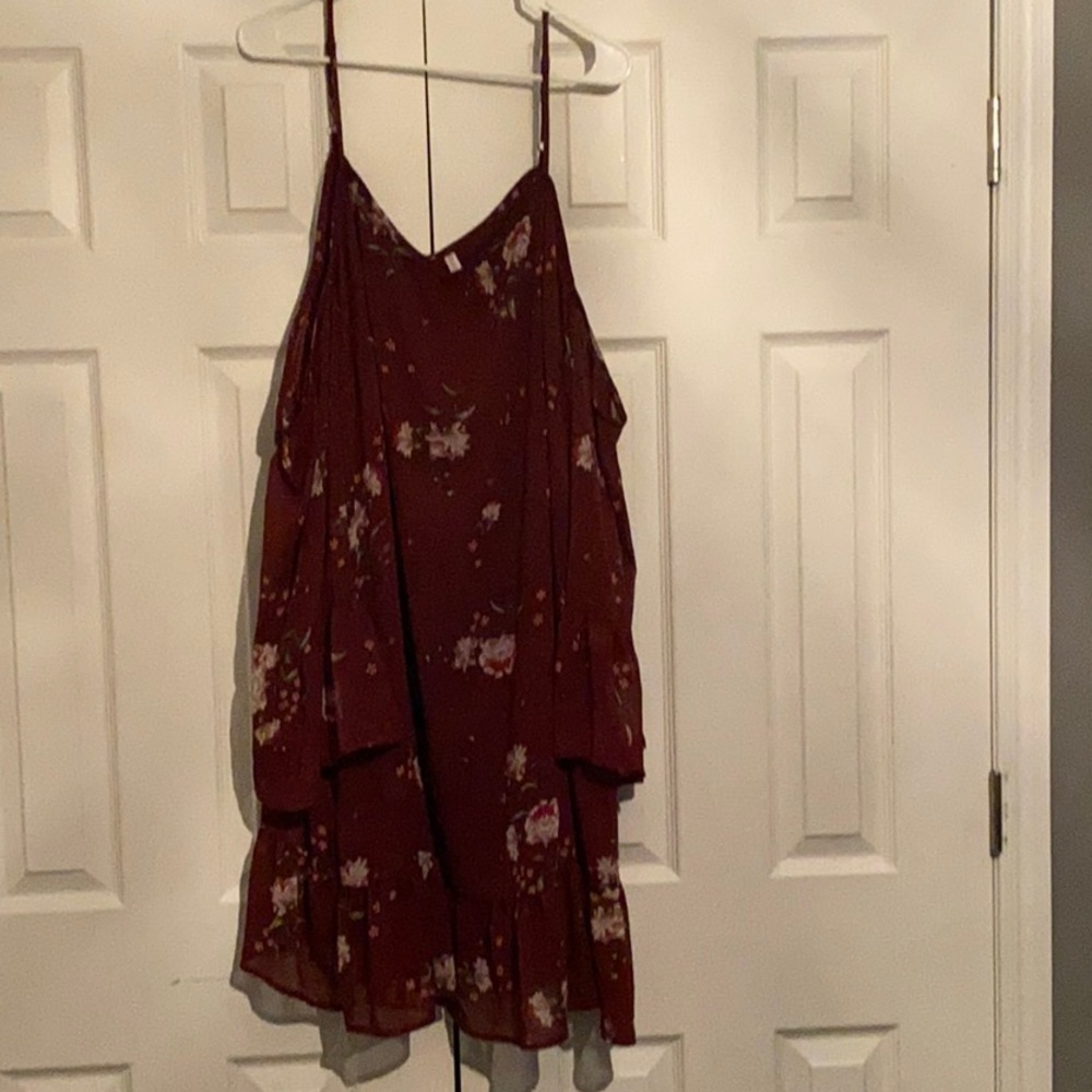 Xhilaration cold shoulder floral dress